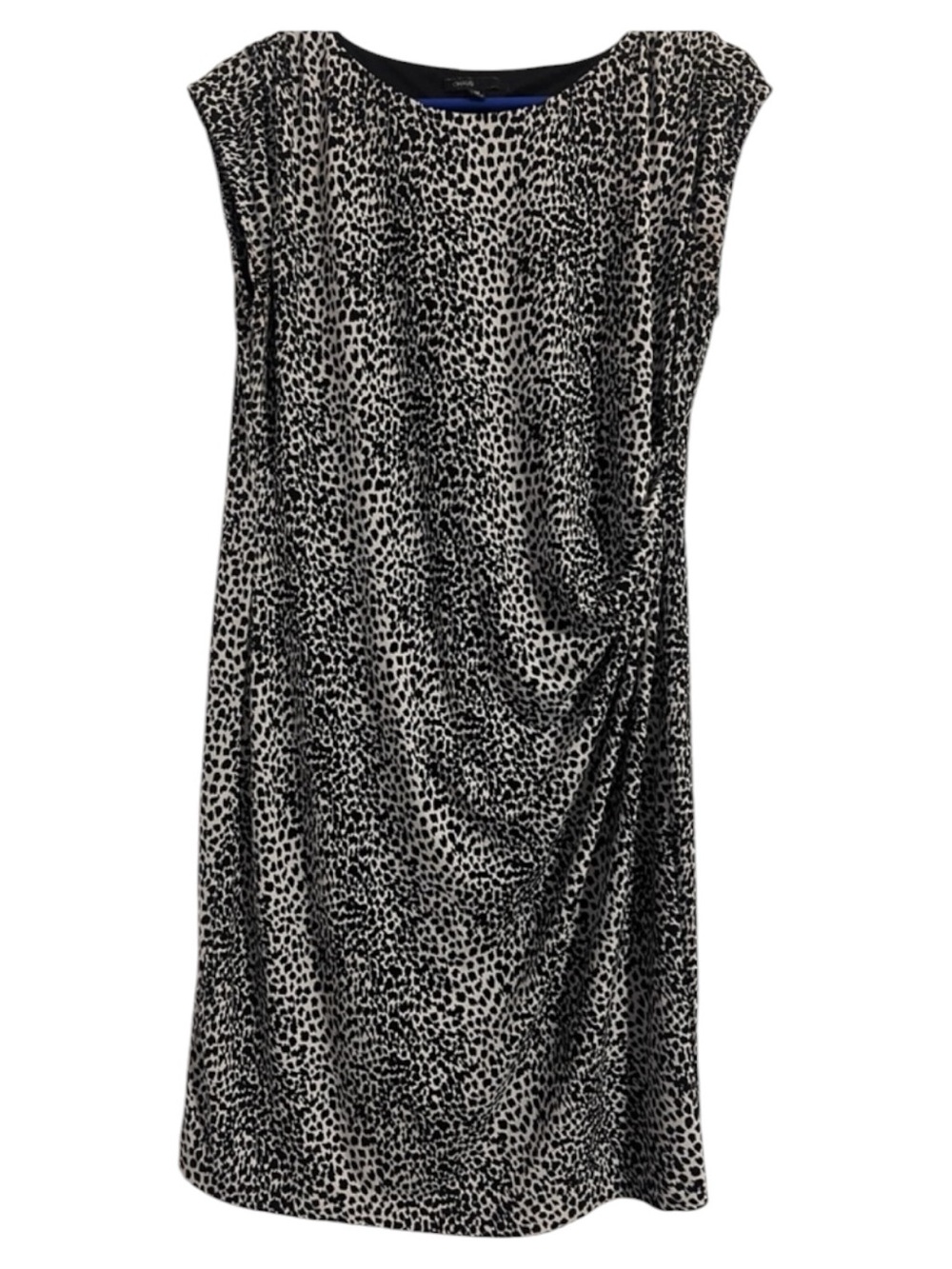 Chaus Leopard Print Sheath Dress Size Medium Sleeveless Animal Print Career Midi